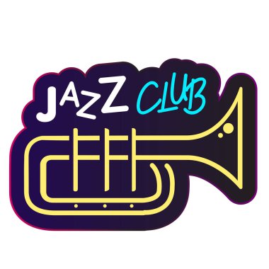 Neon caz kulübü trompet arka plan vektör görüntü