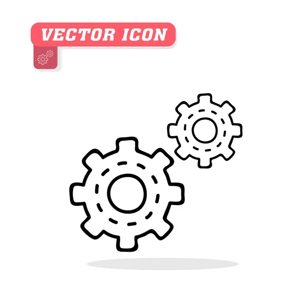 Vetor Engrenagem Ícone Branco Fundo Vector Imagem — Vetor de Stock