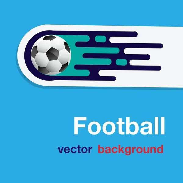 Calcio Volante Calcio Palla Blu Sfondo Vettoriale Immagine — Vettoriale Stock