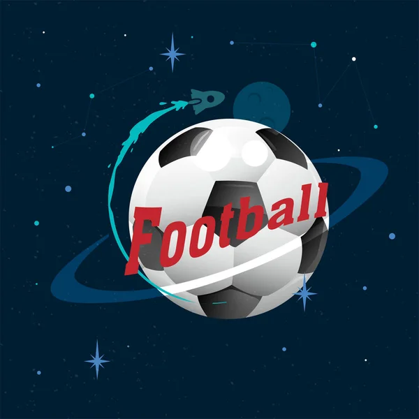 Ποδόσφαιρο Πλανήτη Design Χώρο Vector Εικόνα Φόντου — Διανυσματικό Αρχείο