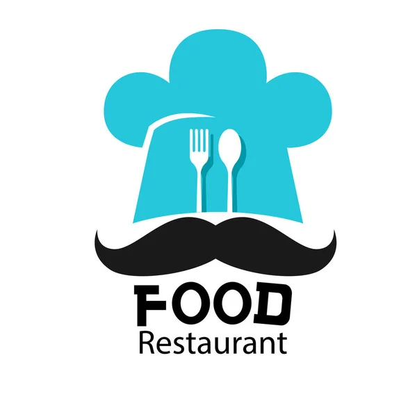 Логотип Ресторана Логотип Шеф Повара Усы Задний План Векторное Изображение — стоковый вектор