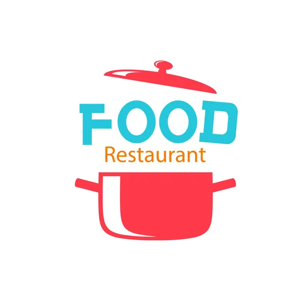 Τροφίμων Εστιατόριο Λογότυπο Κατσαρόλα Φόντο Διανυσματική Εικόνα — Διανυσματικό Αρχείο