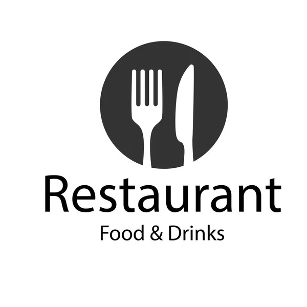 Restaurang Food Drycker Logotyp Gaffel Kniv Bakgrund Vector Image — Stock vektor