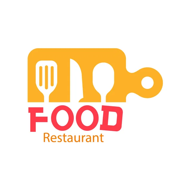 Ristorante Alimentare Logo Utensili Cucina Sfondo Vettoriale Immagine — Vettoriale Stock