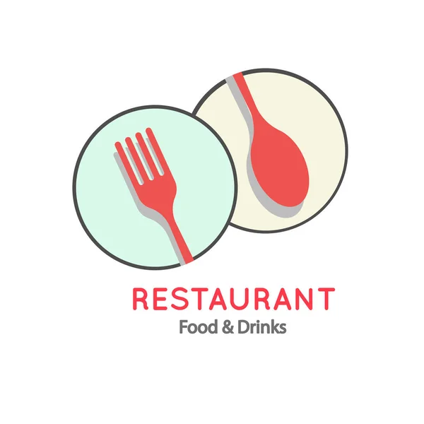 Restaurant Essen Trinken Logo Gabel Löffel Hintergrund Vektor Bild — Stockvektor