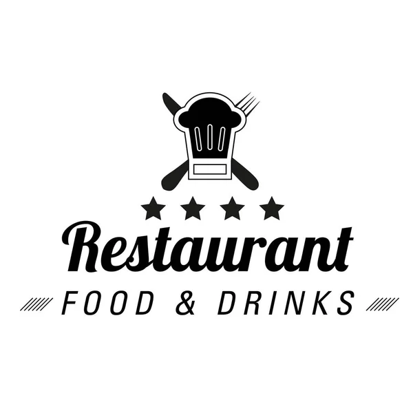 Ресторан Еда Напитки Логотип Шеф Повар Шляпа Фон Векторное Изображение — стоковый вектор