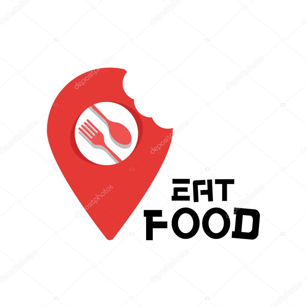 Eat Food Logo Food Point Background Vector Image