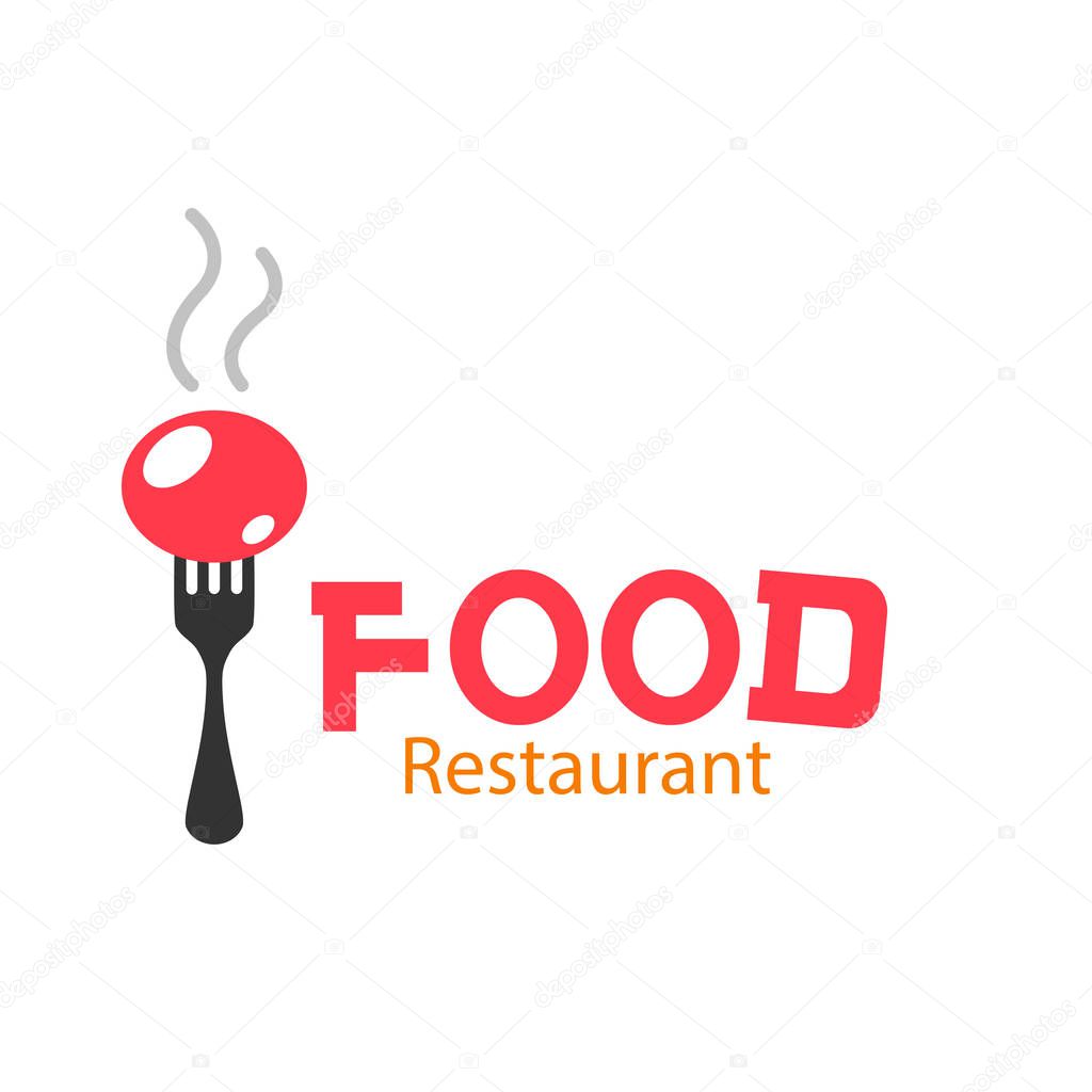 Food Restaurant Logo Fork Background Vector Image