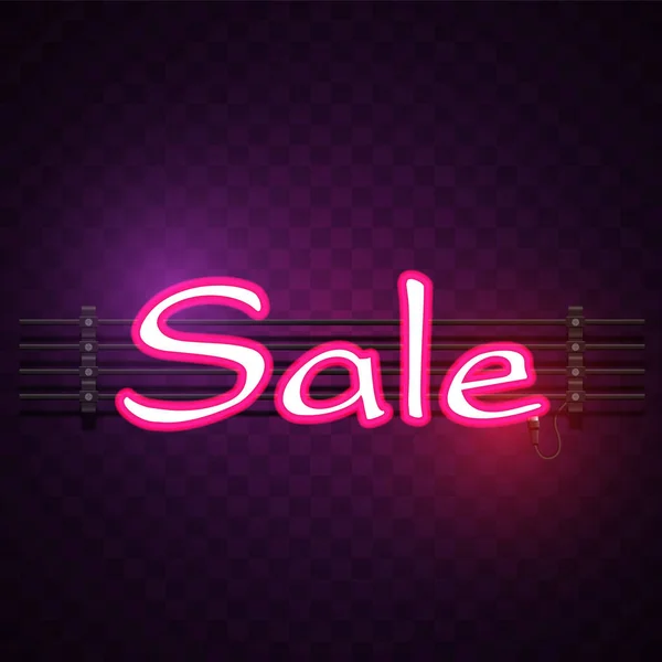 Rosa Verkauf Neon Lila Hintergrund Vektor Bild — Stockvektor