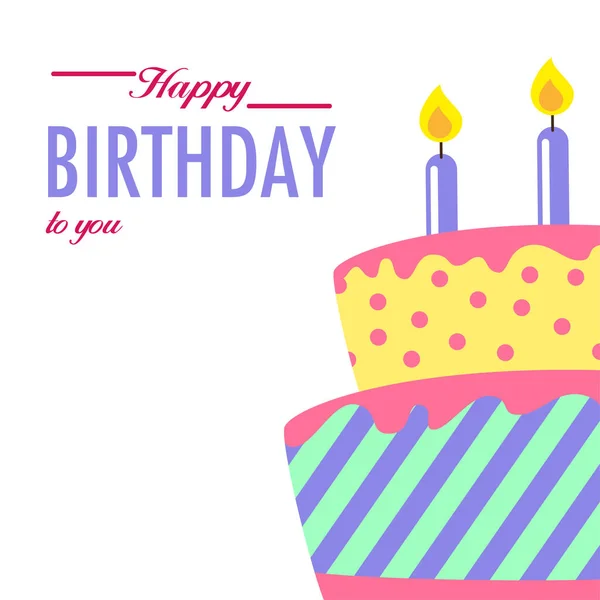 Happy Birthday You Cake Background Vector Image — Stock Vector