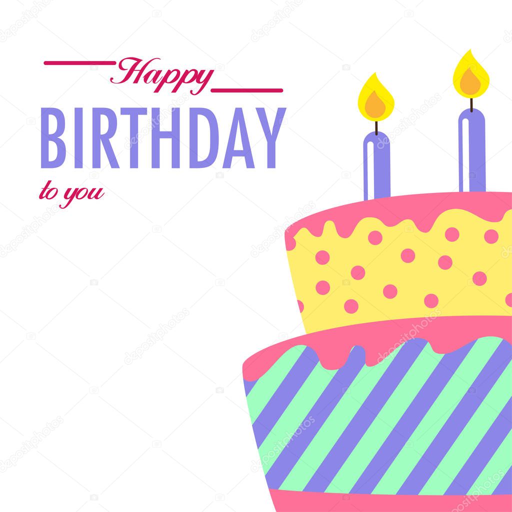 Happy Birthday To You Cake Background Vector Image