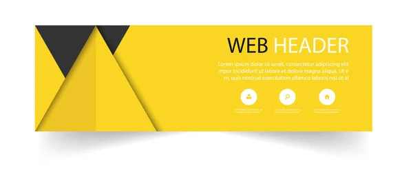 Cabeçalho Web Moderno Amarelo Preto Fundo Vector Imagem — Vetor de Stock