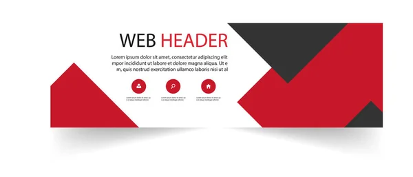 Moderne Web Header Design Template Zwart Rode Achtergrond Vector Image — Stockvector