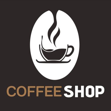 Coffee Shop fincan kahve siyah arka plan vektör görüntü