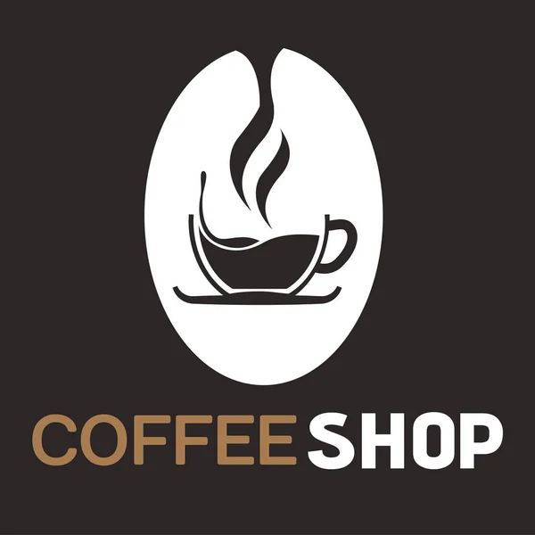 Coffee Shop Csésze Kávé Fekete Háttér Vektor Kép — Stock Vector