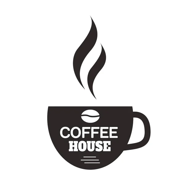 Coffee House Kopp Kaffe Vit Bakgrund Vector Image — Stock vektor