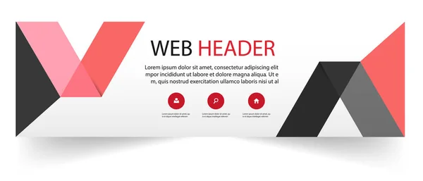Web Header Moderne Rood Zwart Lint Achtergrondafbeelding Vector — Stockvector