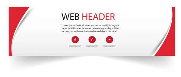 Web Header Abstrakt Röd Kurva Design Vektorbild — Stock vektor