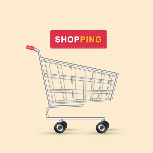 Shopping Cart Design Bakgrund Vektor Logotypbild — Stock vektor