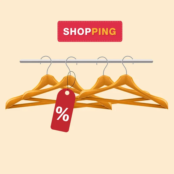 Shopping Clothes Hanger Tag Background Vector Image — Stock Vector