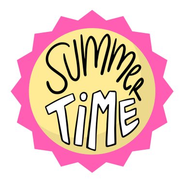 Yaz saati daire Pink çerçeve arka plan vektör görüntü