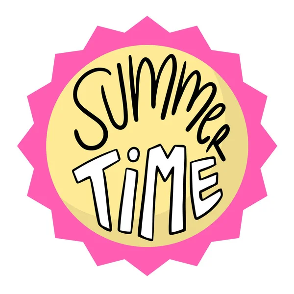 Yaz saati daire Pink çerçeve arka plan vektör görüntü