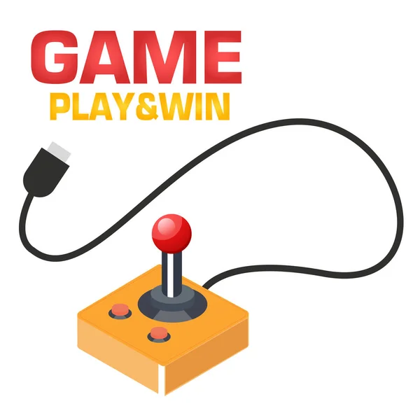 Spel Spela Win Retro Joystick Bakgrund Vector Image — Stock vektor