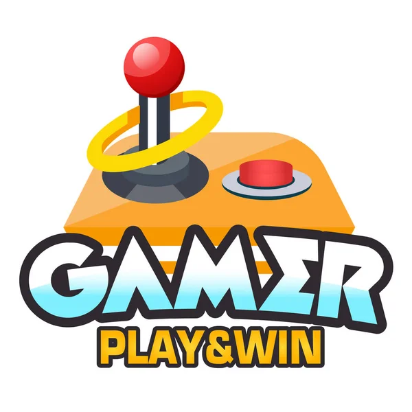 Gamer Play Win Retro Joystick Achtergrondafbeelding Vector — Stockvector
