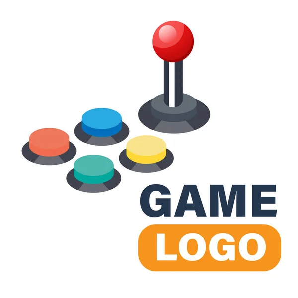 Game Logo Joystick Controller Richtingstootkussen Vector Image — Stockvector