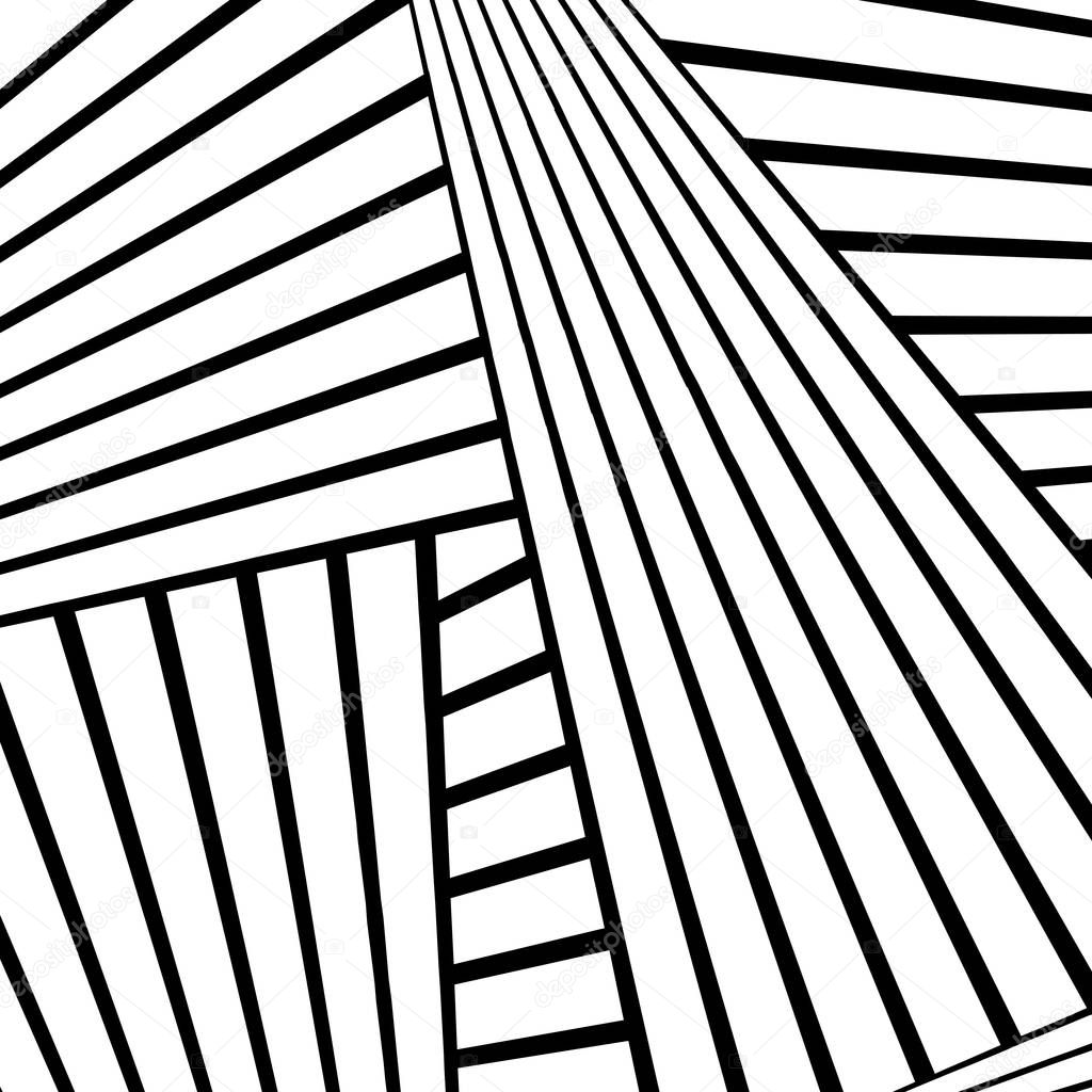 Abstract Black Line White Pattern Vector Image
