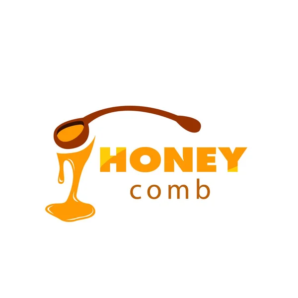 Honeycomb Cuchara Dulce Miel Gota Fondo Vector Imagen — Archivo Imágenes Vectoriales