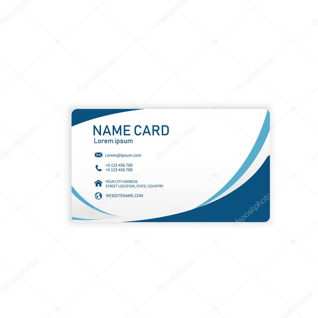 Modern Blue Business Name Card Vector Image