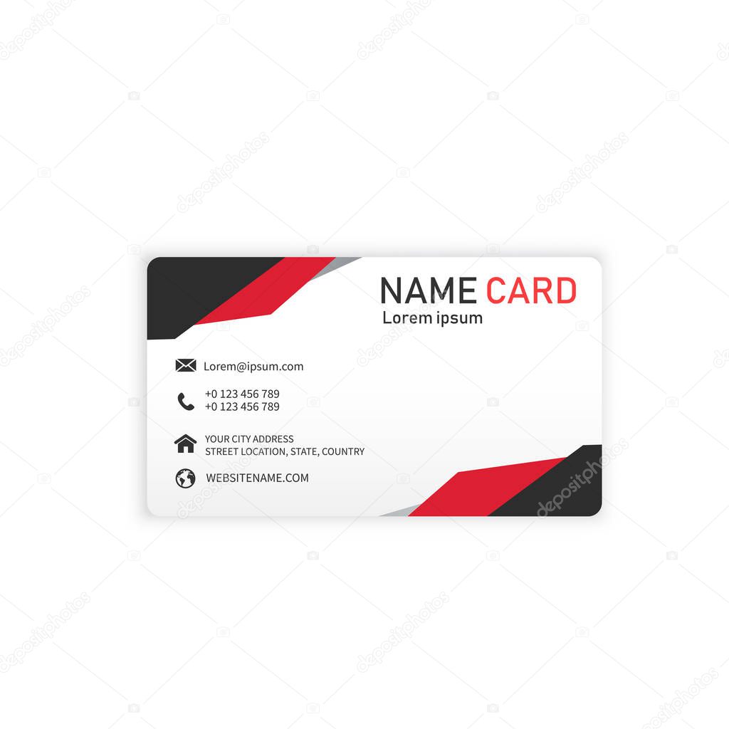 Red Abstract Creative Business Name Card Vector Image