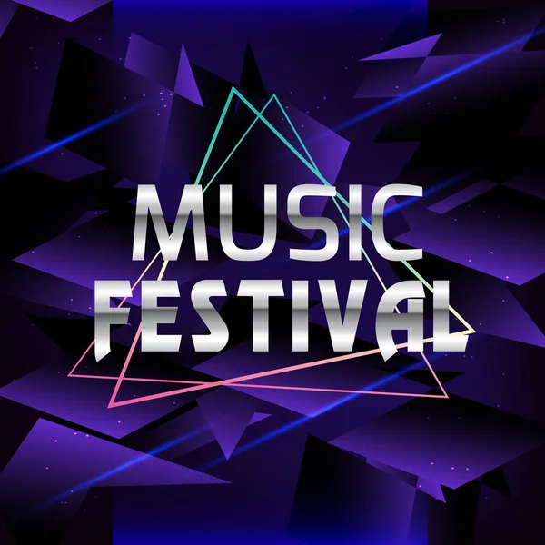 Festival Musique Cadre Triangle Image Vectorielle Arrière Plan Polygonal — Image vectorielle