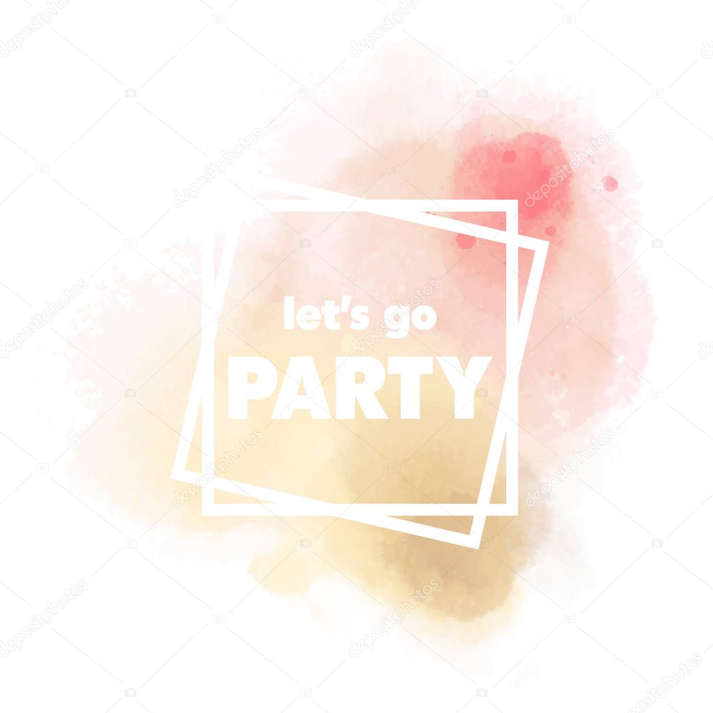 Lets Go Party White Square Frame Background Vector Image