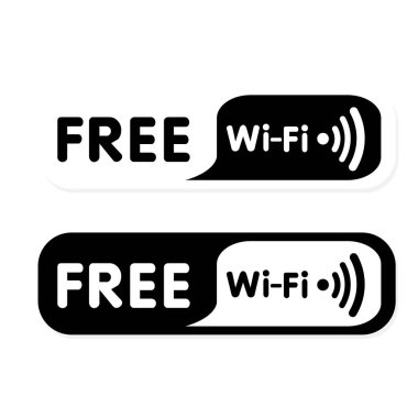 Ücretsiz Wifi simge siyah ve beyaz stil vektör görüntü