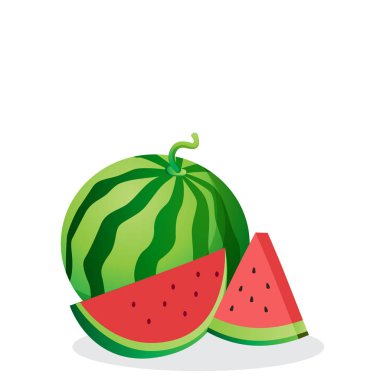 Meyve simgesi karpuz beyaz arka plan vektör görüntü