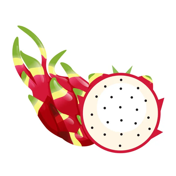 Immagine Vettoriale Sfondo Bianco Frutta Icona Drago Frutta — Vettoriale Stock