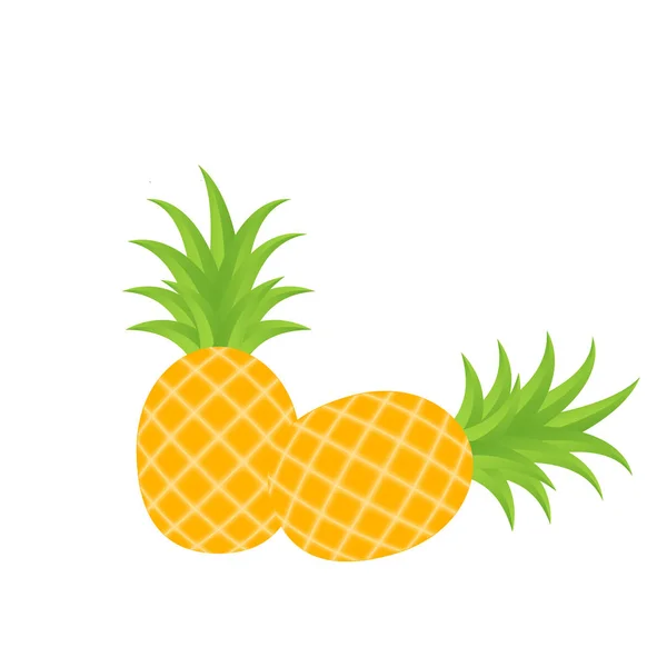 Icône Fruit Ananas Blanc Image Vectorielle Fond — Image vectorielle