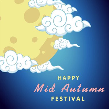 Mutlu Orta Sonbahar Festivali Moon arka plan vektör görüntü