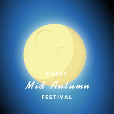 Mutlu Orta Sonbahar Festivali dolunay arka plan vektör görüntü