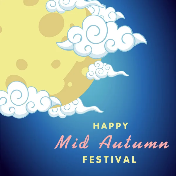 Mutlu Orta Sonbahar Festivali Moon arka plan vektör görüntü