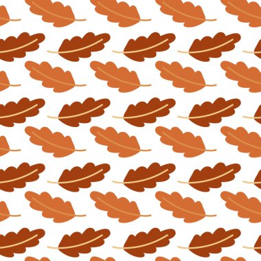 Sonbahar yaprakları desen beyaz arka plan vektör görüntü