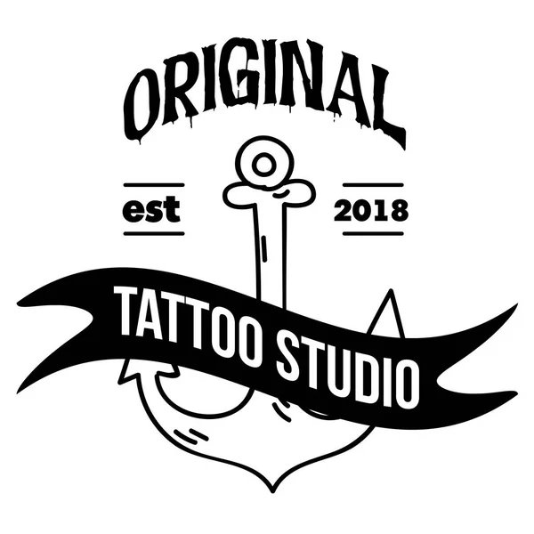 Ursprungliga Tatuering Studio Menyfliksområdet Ankare Bakgrund Vector Image — Stock vektor