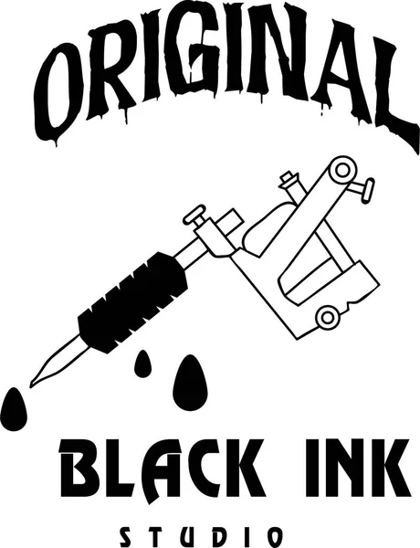Αρχική Μαύρο Μελάνι Τατουάζ Μηχάνημα Σχεδίαση Φόντου Διανυσματική Εικόνα — Διανυσματικό Αρχείο
