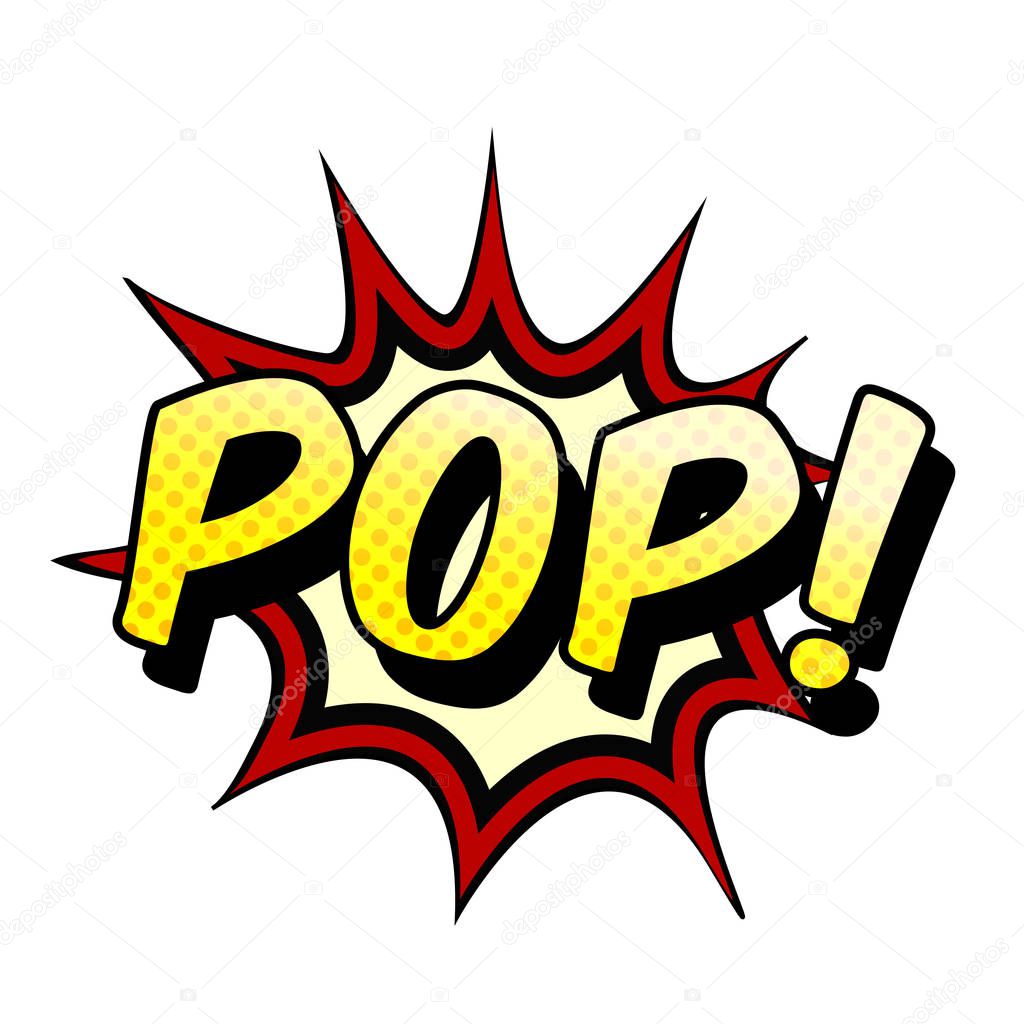 Pop Art Pop Speech White Background Vector Image