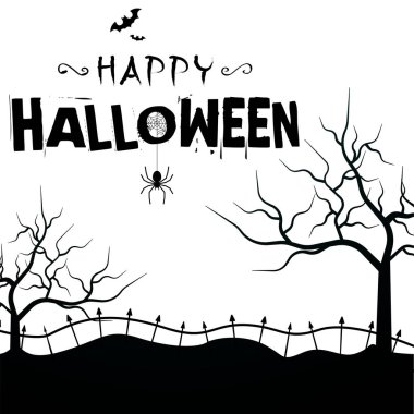 Cadılar Bayramın kutlu olsun büyük ağaç dalı arka plan vektör görüntü