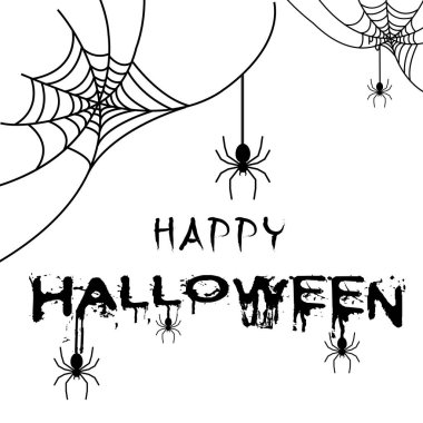 Mutlu Halloween Örümcek Web arka plan vektör görüntü