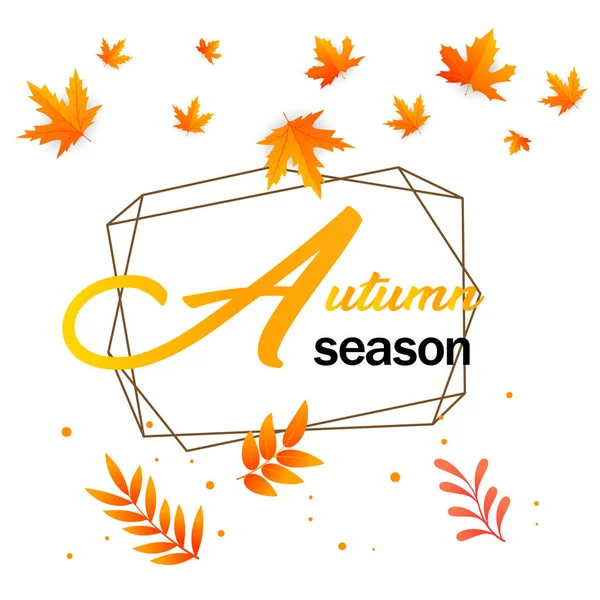 Geometri arka plan vektör görüntü sonbahar sezonu Akçaağaç Sonbahar yaprakları