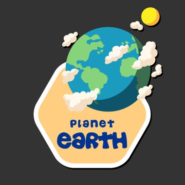 Planet Earth tasarım altıgen çerçeve arka plan vektör görüntü
